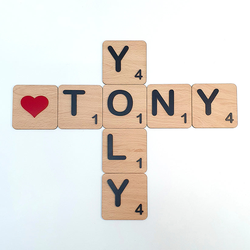 Letras Scrabble Pared Personalizado 3D