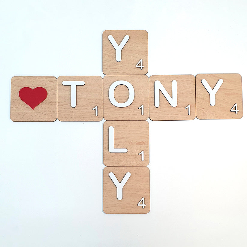 Letras Scrabble Pared Personalizado 3D