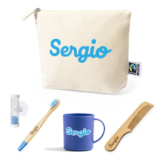 Set Dental Azul Infantil Personalizado con Nombre