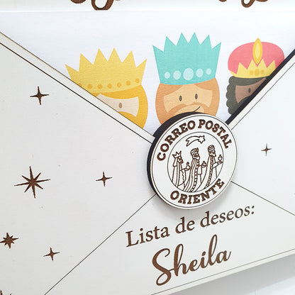 Sobre Madera Carta Reyes Magos o Papá Noel