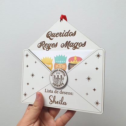 Sobre Madera Carta Reyes Magos o Papá Noel