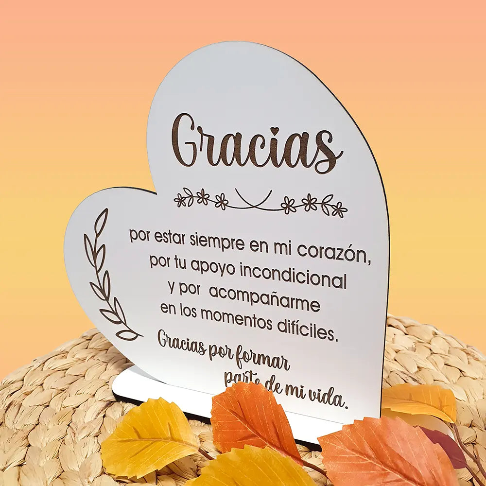 Tarjeta de Madera Corazón para amiga personalizada