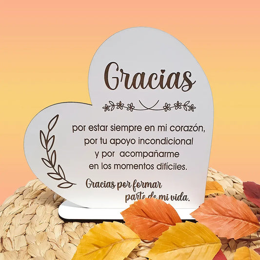 Tarjeta de Madera Corazón para amiga personalizada