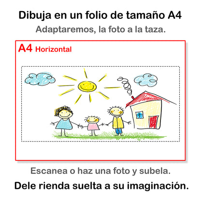 Taza Personalizada con Dibujo de tu Hijo