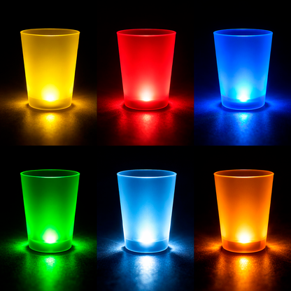 Vaso personalizado con luces LED multicolor