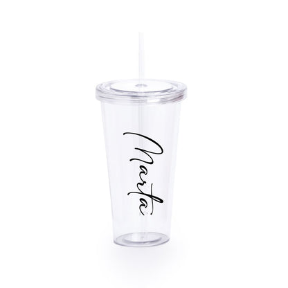 Vaso personalizado con nombre y pajita