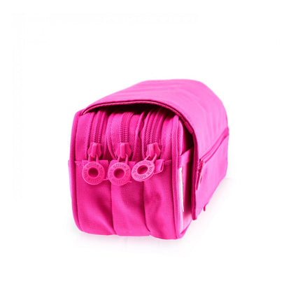 Estuche Escolar Triple Fucsia