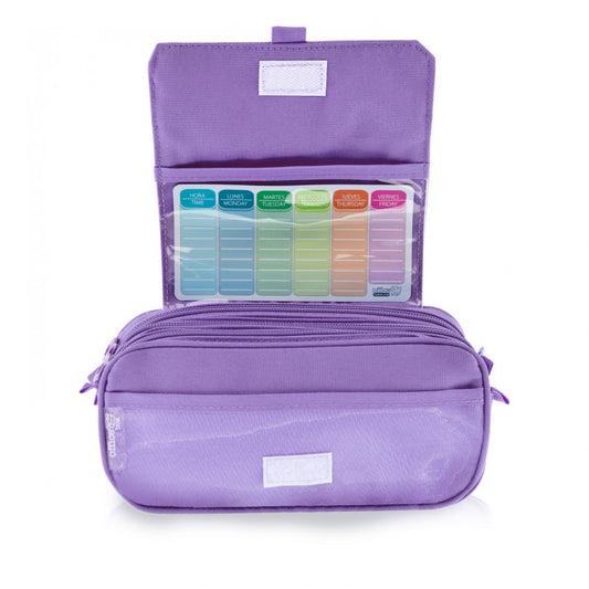 Estuche Escolar Triple Lila