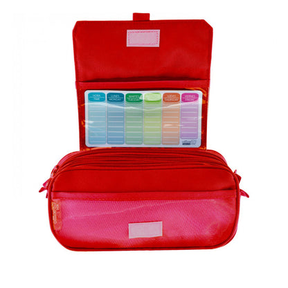 Estuche Escolar Triple Rojo